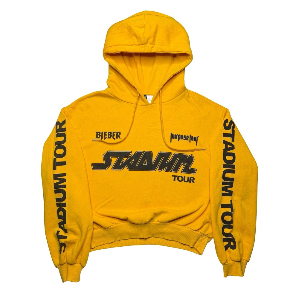 Justin Bieber x Purpose Tour x Stadium Tour women's yellow cropped hoody